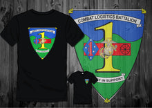 Load image into Gallery viewer, Combat Logistics Battalion 1 (CLB-1) Logo T-Shirts