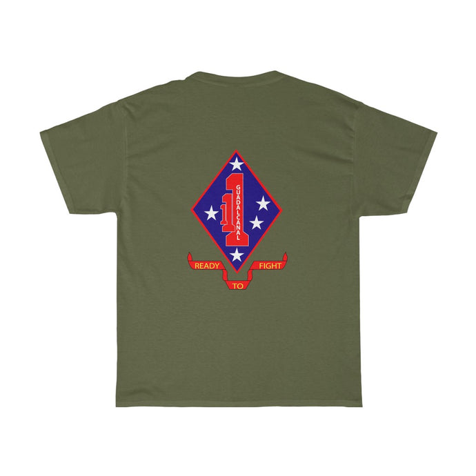 1st Battalion 1st Marines (1st BN 1st Mar V11) Unit Logo T-Shirts