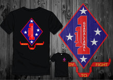 Load image into Gallery viewer, 1st Battalion 1st Marines (1st BN 1st Mar V11) Unit Logo T-Shirts
