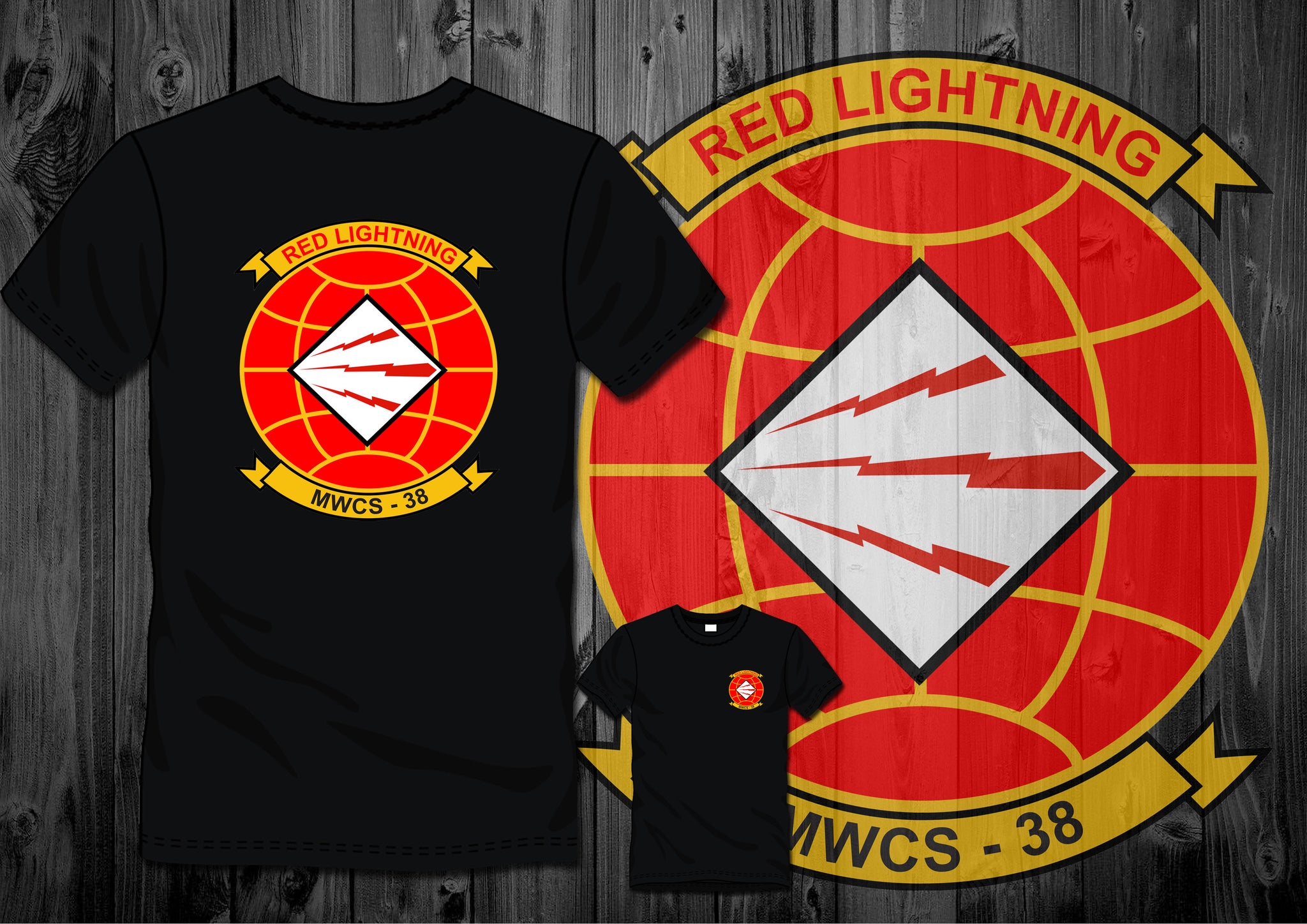 Marine Wing Communications Squadron 38 (MWCS-38) Logo T-Shirts 